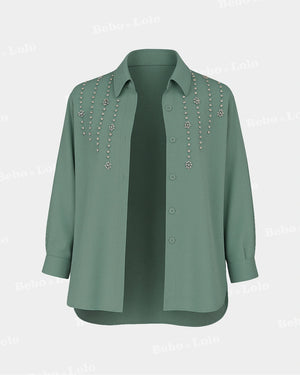 Heavy Crystal Studded Shirt