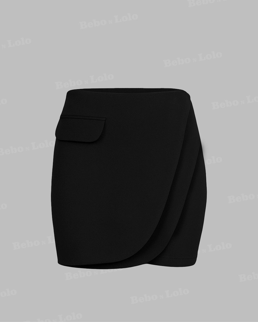 Black skirt on a light gray background