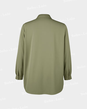 Pearl Embellished Plus Size Shirt