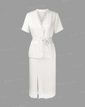 Luxe Laced Blazer Set - bebonlolo