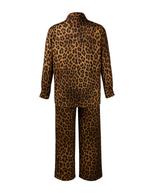 Leopard print suit on a white background