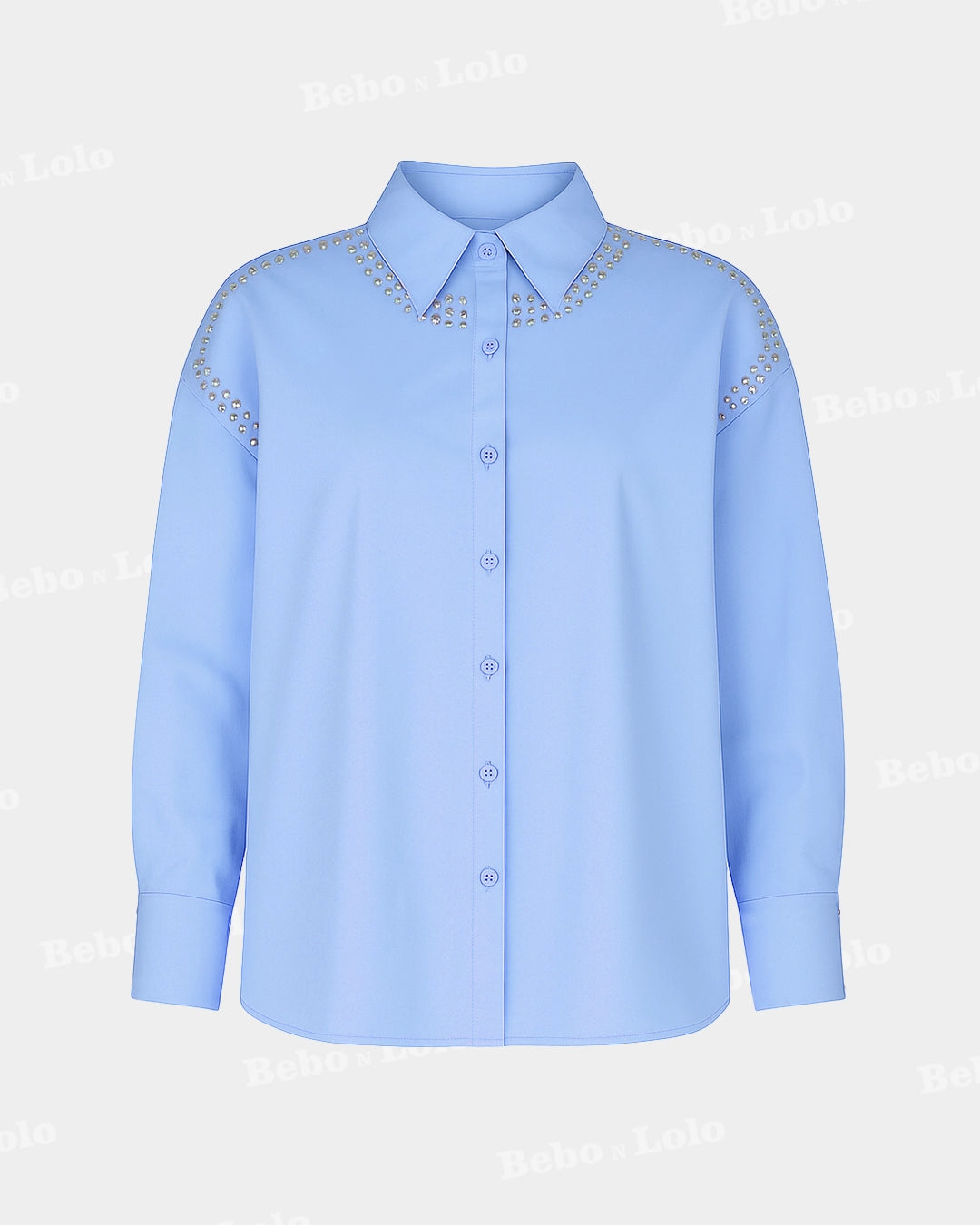 Metal Studded Plus Size Shirt
