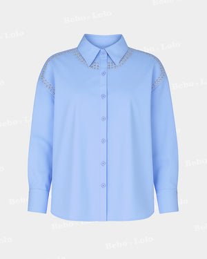 Metal Studded Plus Size Shirt