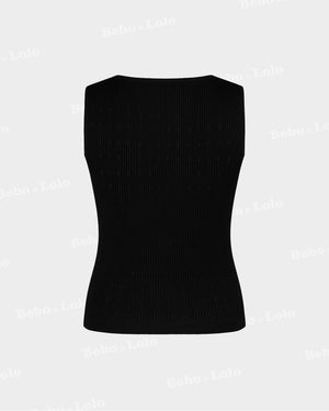 Crystal Line Luxe Ribbed Knit top