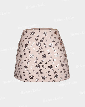 Cocktail Sequin Embellished Mini Skirt
