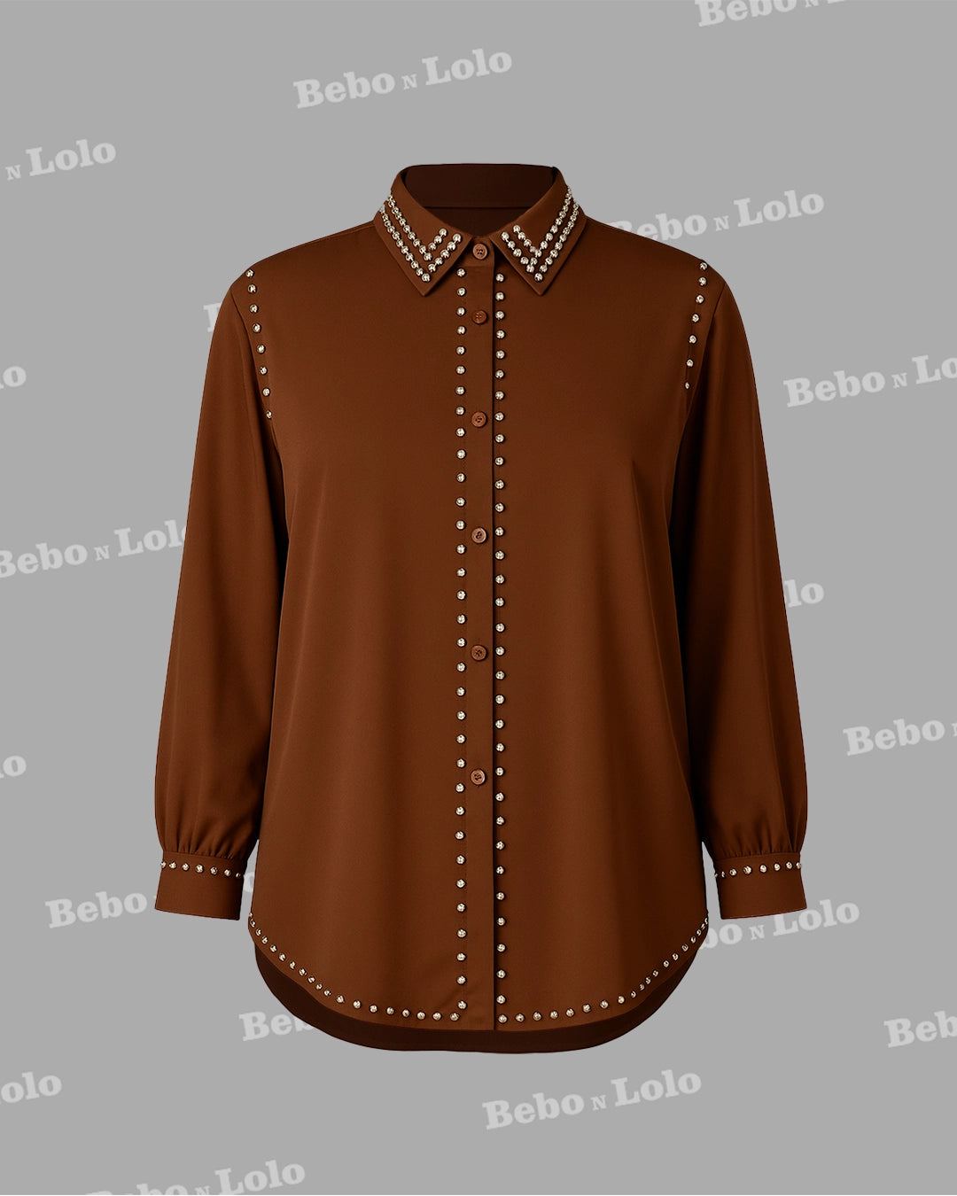Studded Plus Size Shirt - bebonlolo