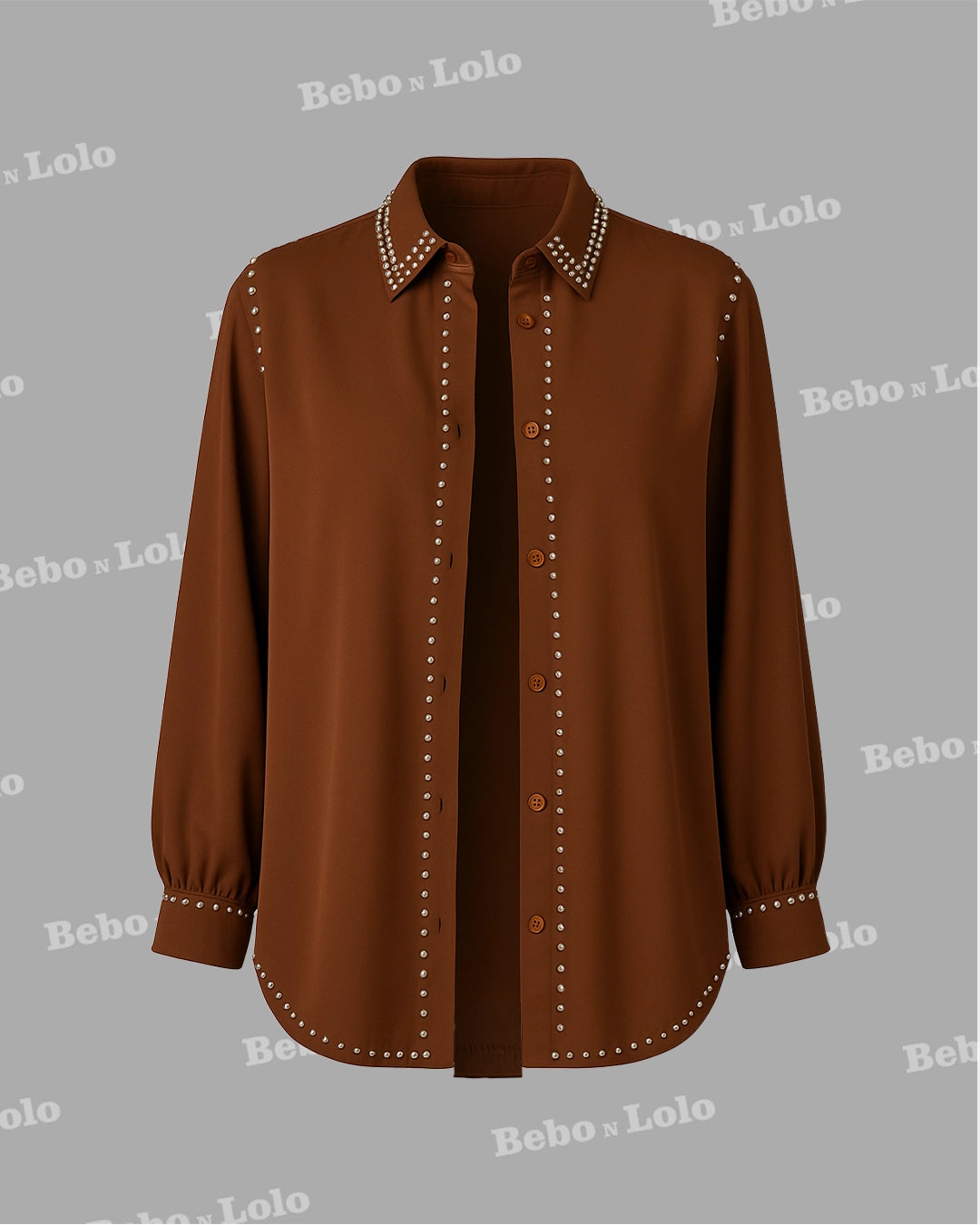 Studded Plus Size Shirt - bebonlolo