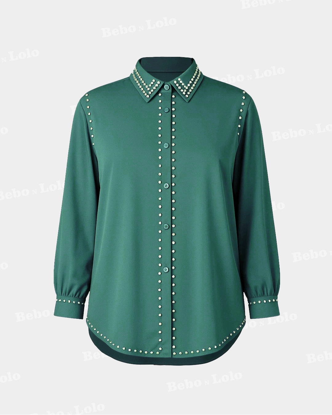 Studded Plus Size Shirt - bebonlolo