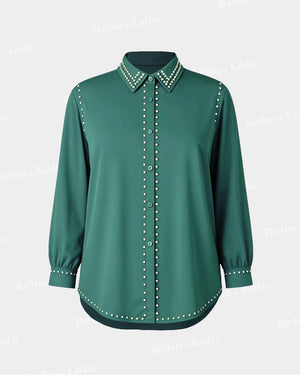 Studded Plus Size Shirt - bebonlolo