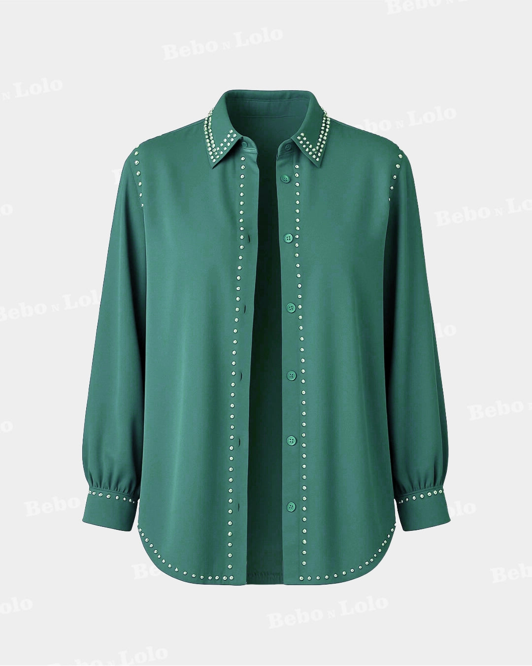 Studded Plus Size Shirt - bebonlolo