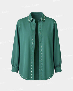 Studded Plus Size Shirt - bebonlolo