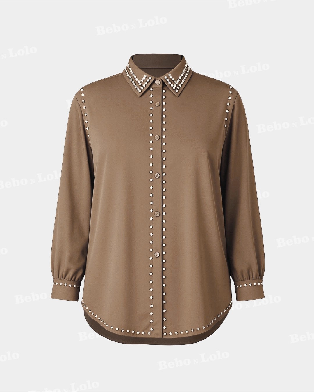 Studded Plus Size Shirt - bebonlolo