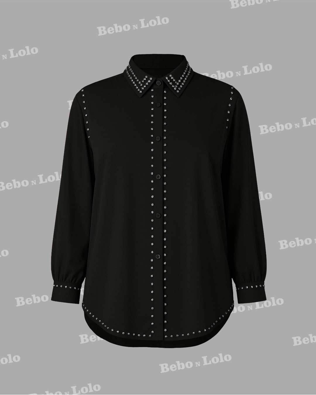 Studded Plus Size Shirt - bebonlolo