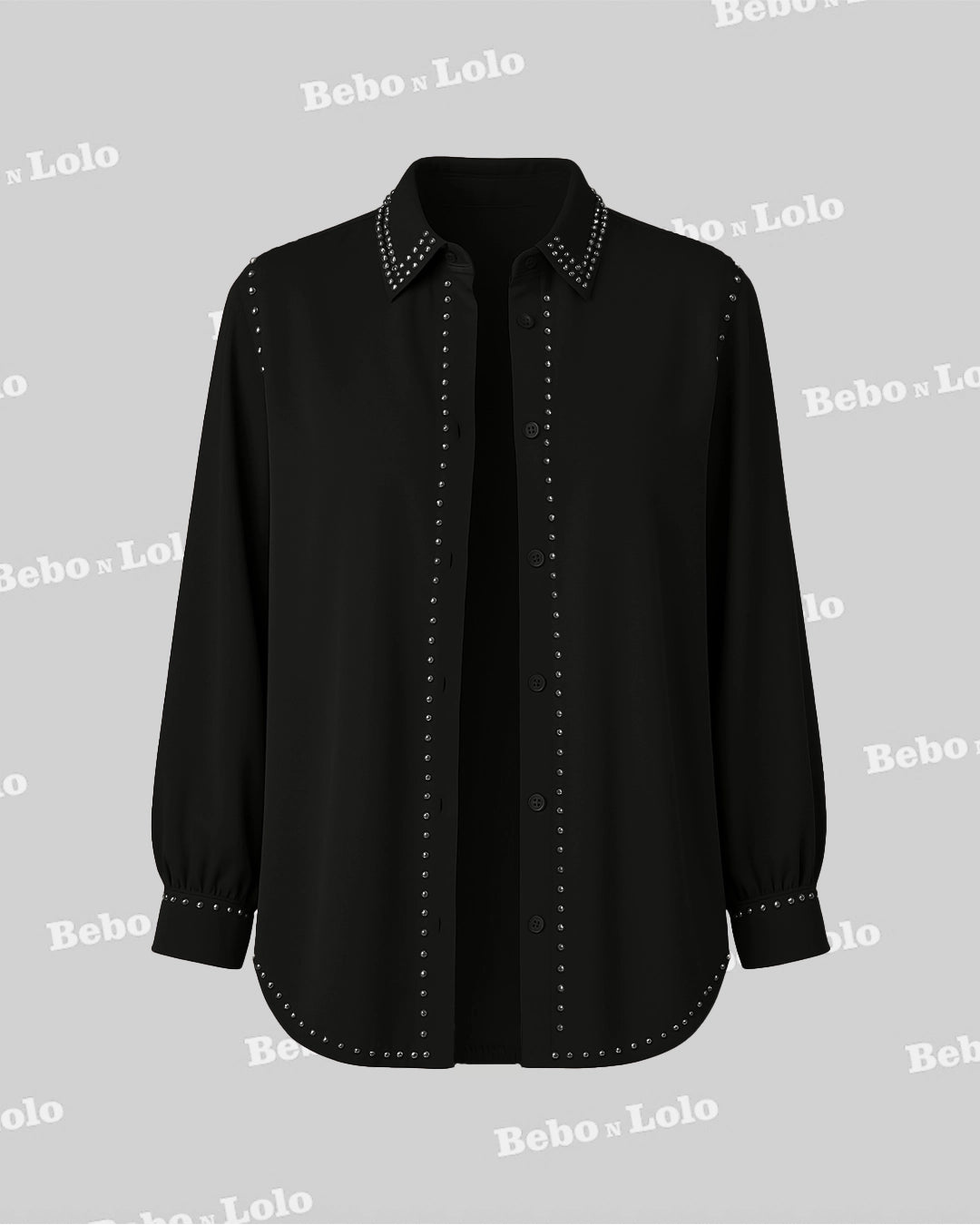 Studded Plus Size Shirt - bebonlolo
