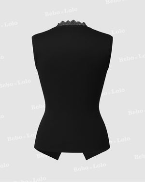 Luxe Waistcoat with Flower & Gold Button