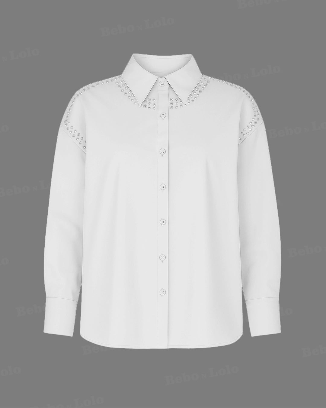 Metal Studded Plus Size Shirt
