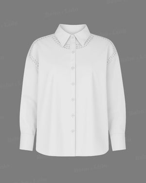 Metal Studded Plus Size Shirt
