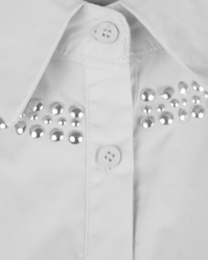 Metal Studded Plus Size Shirt
