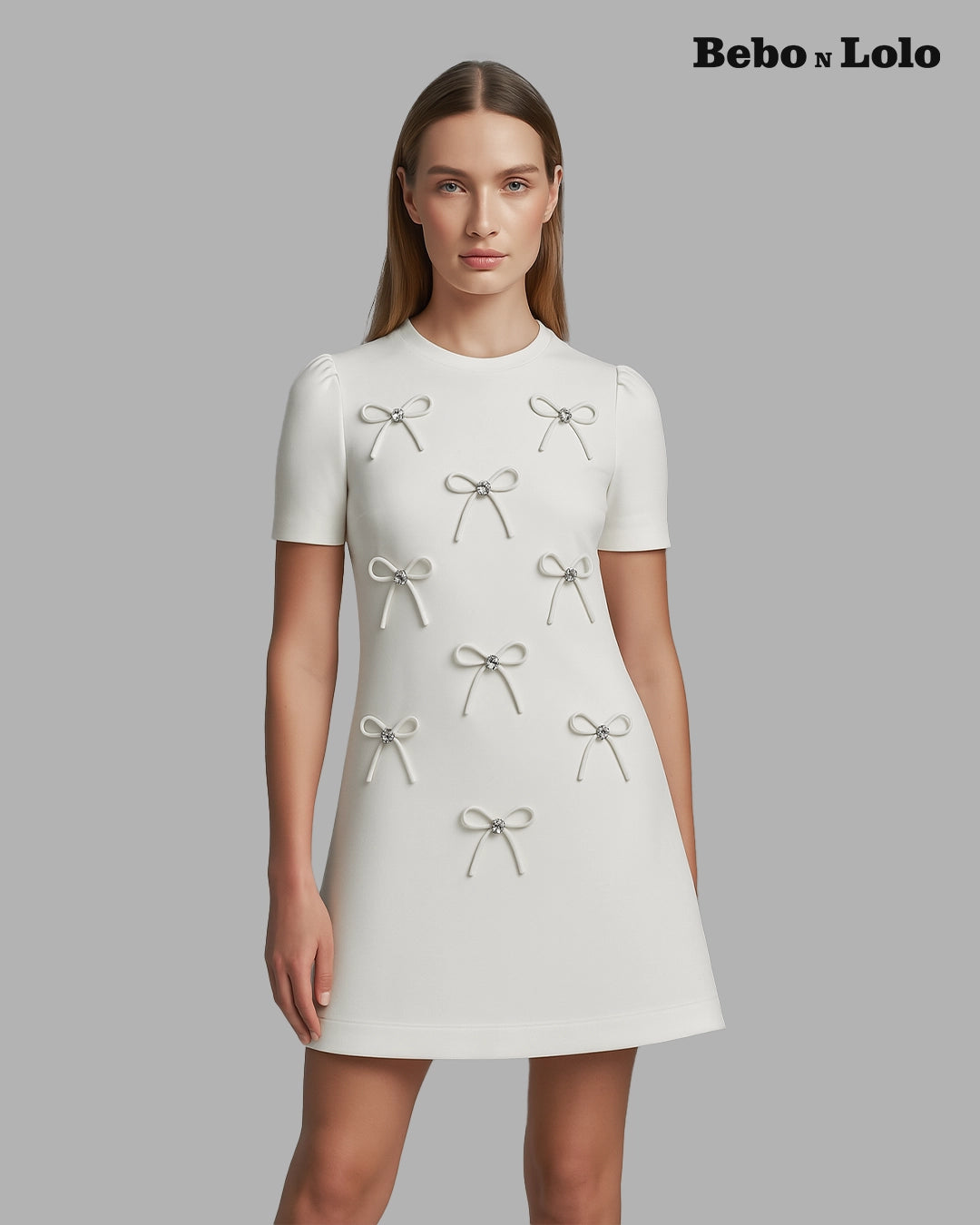 Silk Bow Mini Dress - bebonlolo
