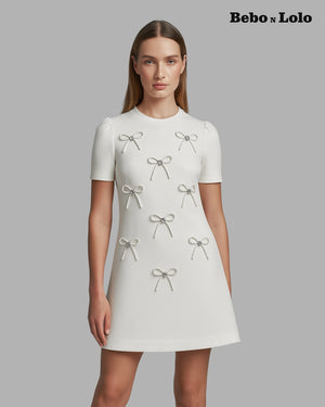Silk Bow Mini Dress - bebonlolo