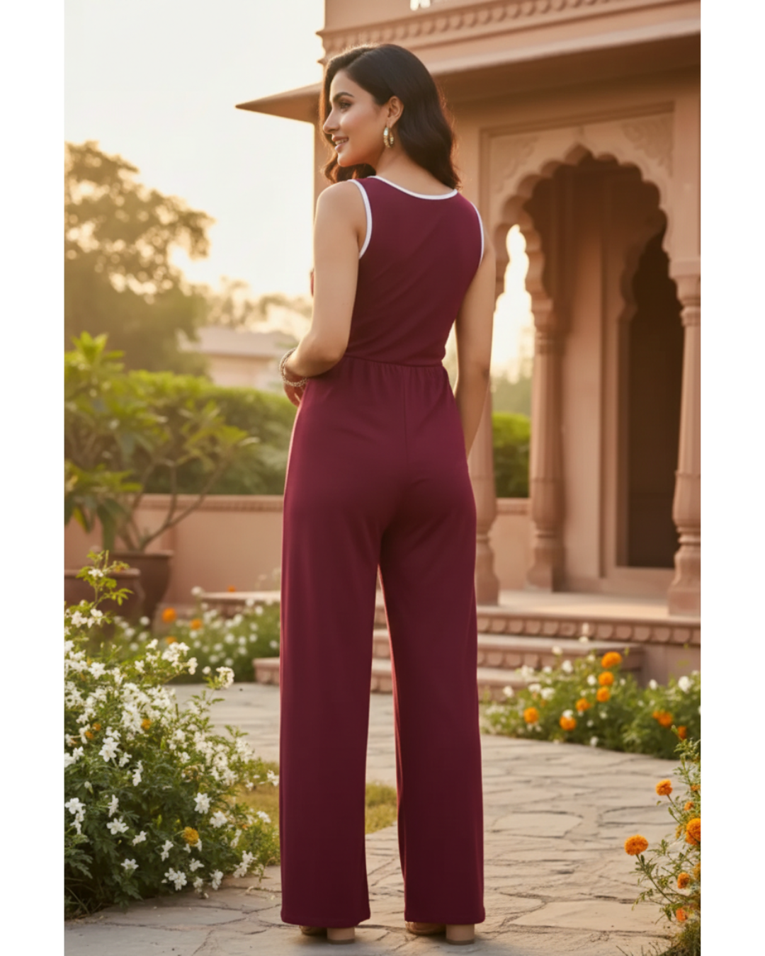 Women Round Neck Jumpsuit