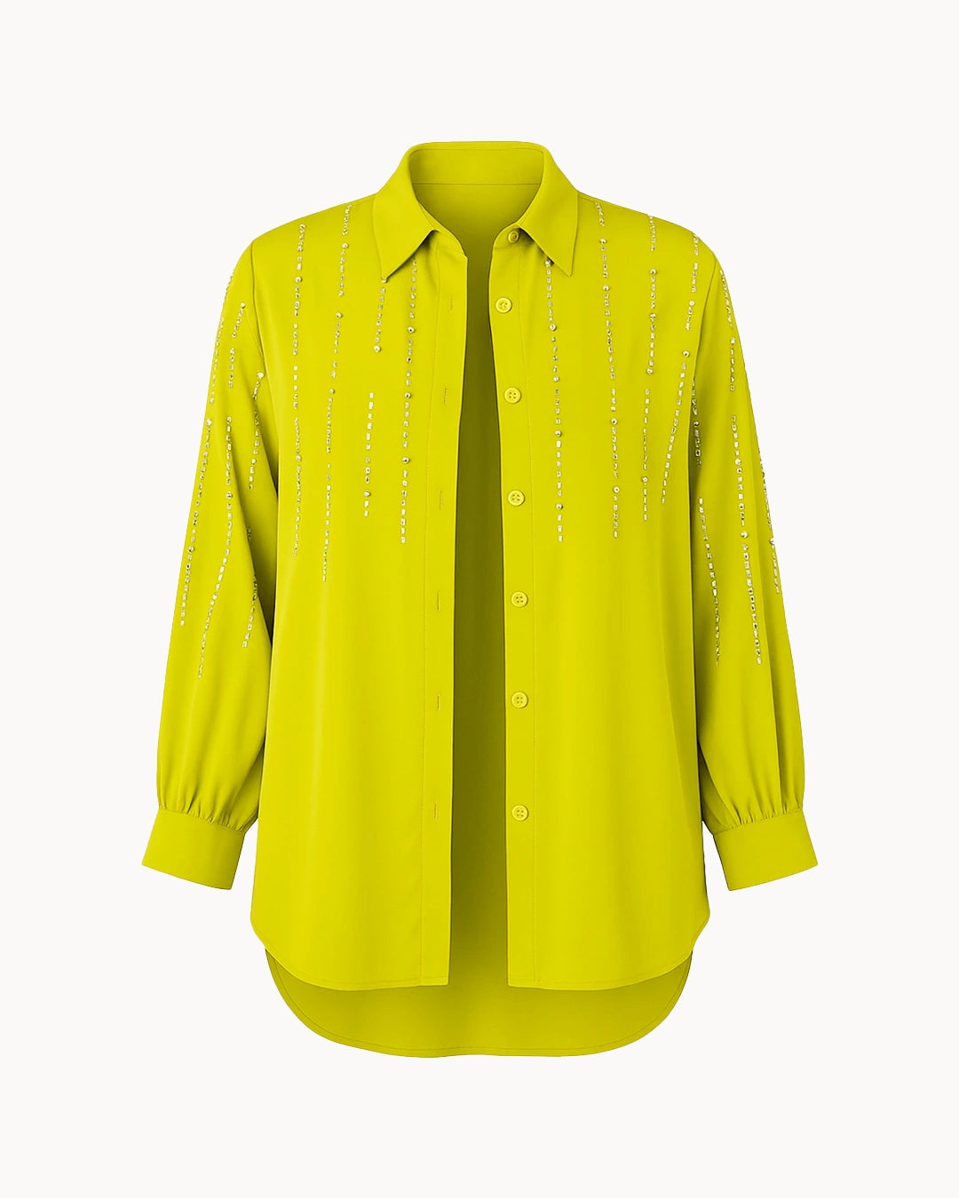 Yellow shirt with subtle pattern on a white background