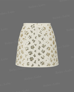 Cocktail Sequin Embellished Mini Skirt