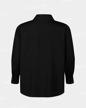 Metal Studded Plus Size Shirt