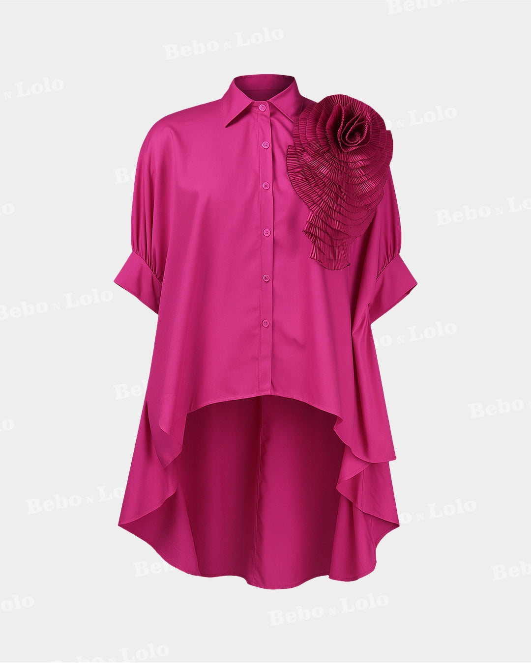 Big Flower High-Low Shirt