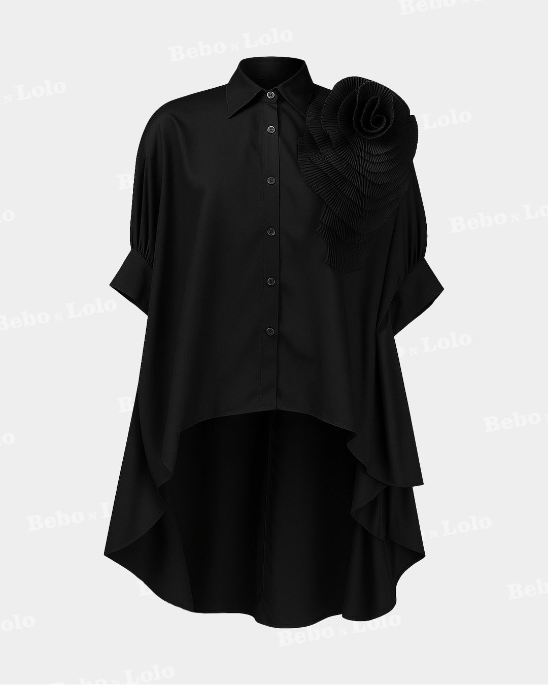 Big Flower High-Low Shirt