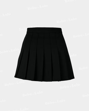 High waist pleated short skirt