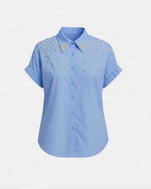 Pearl Stud Plus Size Shirt