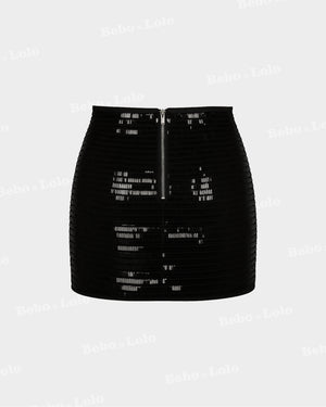 Sheer sequin skirt