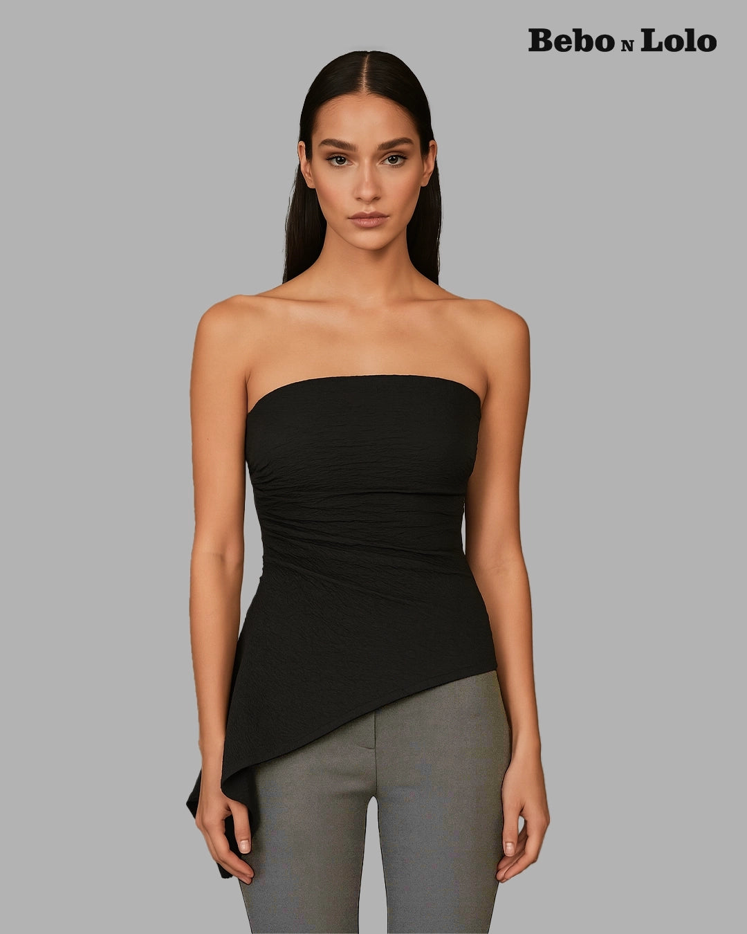 Asymmetric Strapless Top - bebonlolo