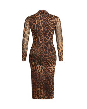 Leopard print dress on a white background