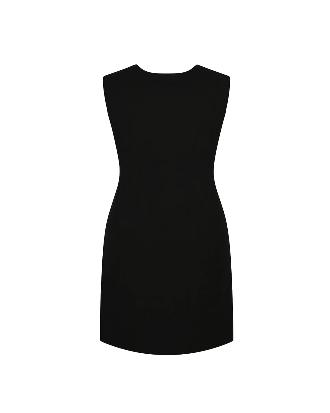Black sleeveless dress on a white background