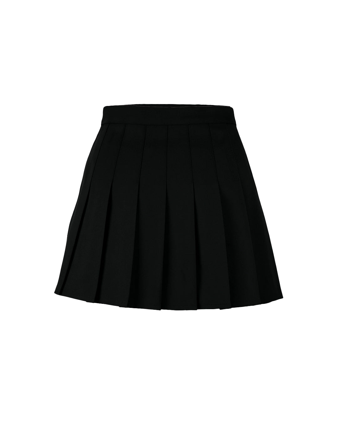 Black pleated skirt on a white background