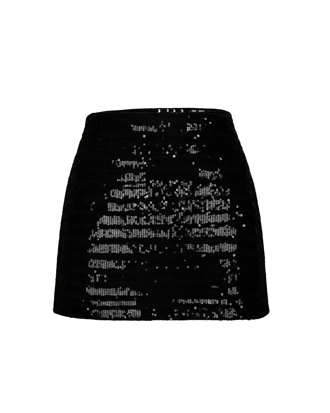 Black mini skirt with star pattern on a white background