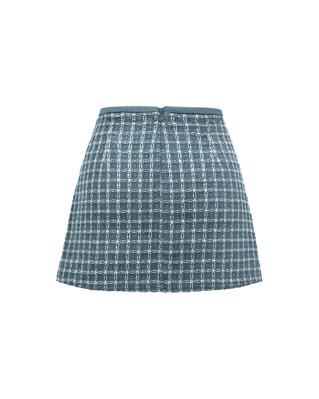Blue checkered skirt on a white background