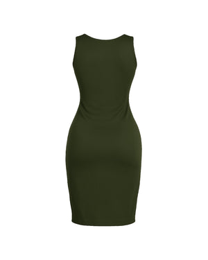 Green dress on a white background