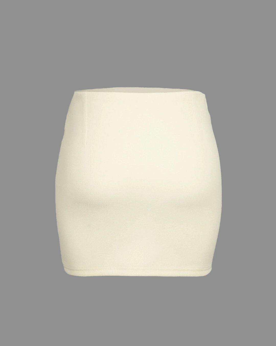 Beige mini skirt on a gray background
