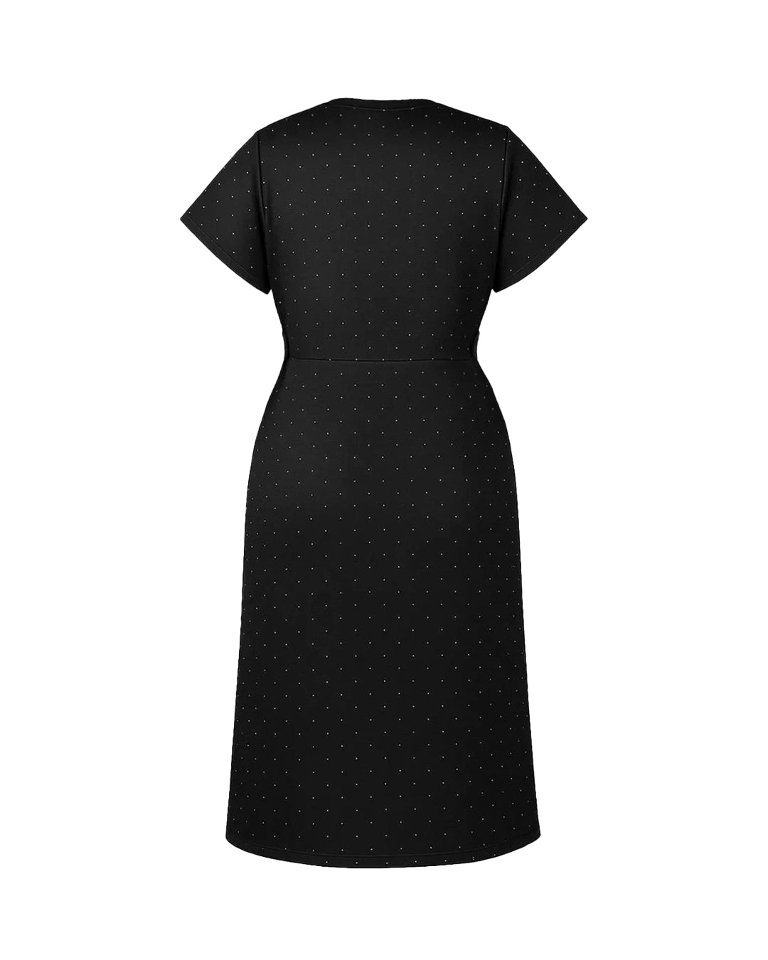 Black dress with short sleeves on a white background