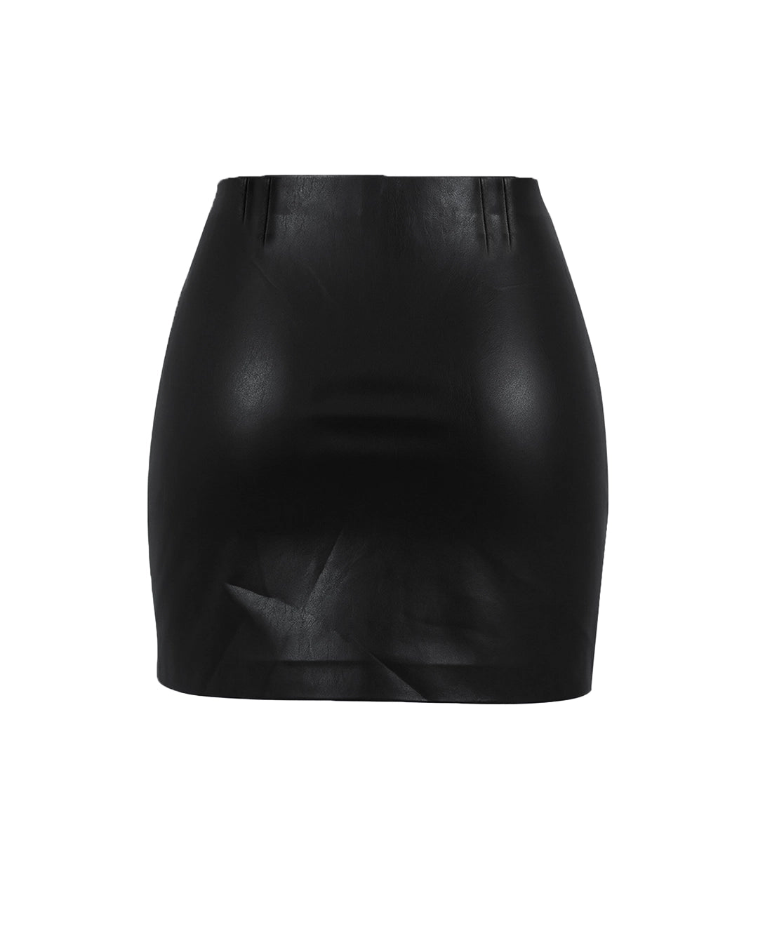 Black leather skirt on a white background