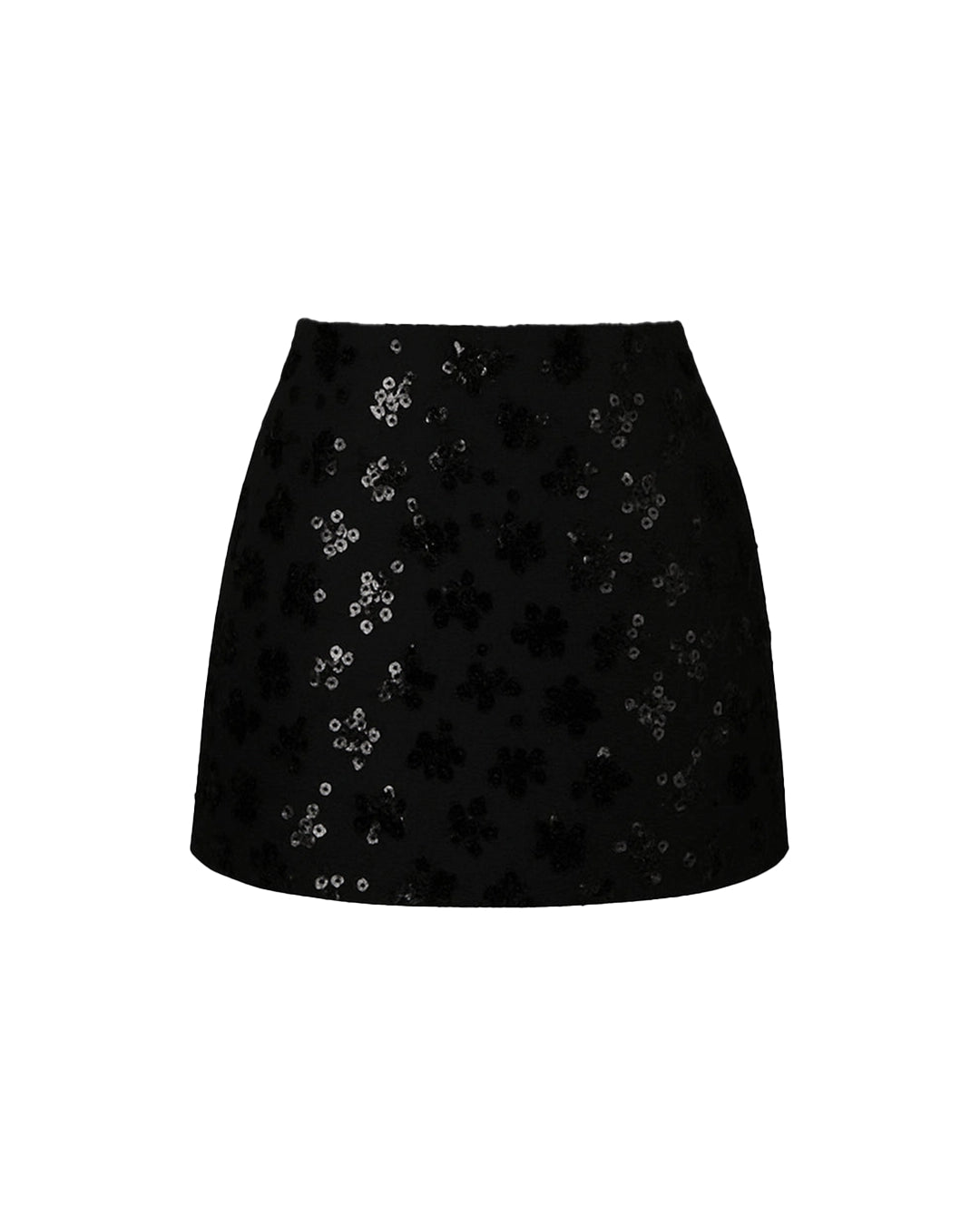 Black sequin skirt on a white background