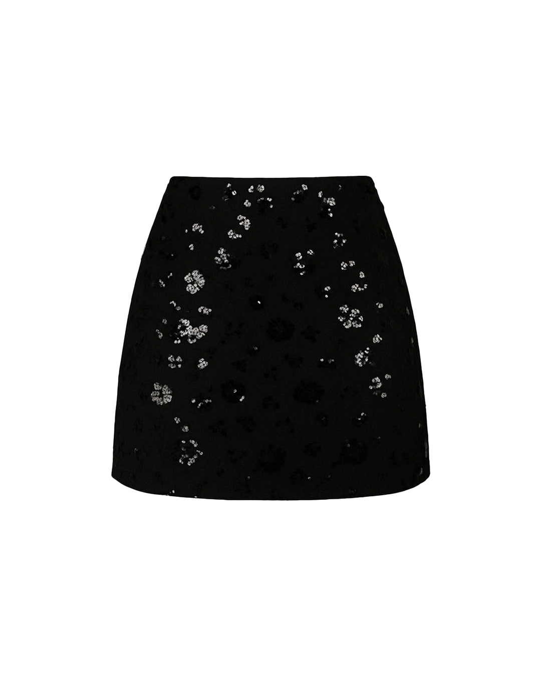 Black sequin skirt on a white background