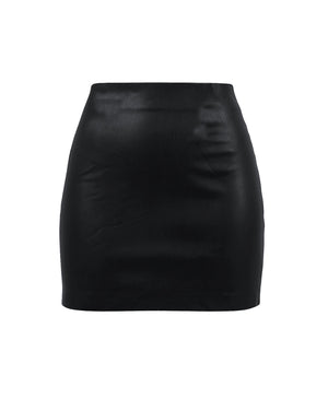 Black leather skirt on a white background