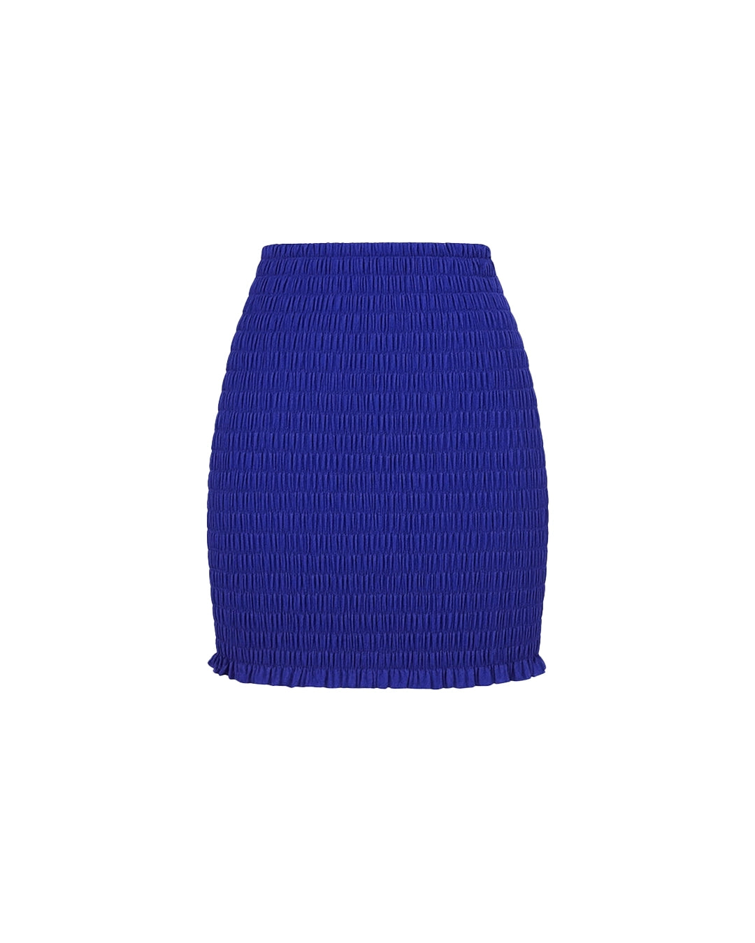 Blue ribbed skirt on a white background