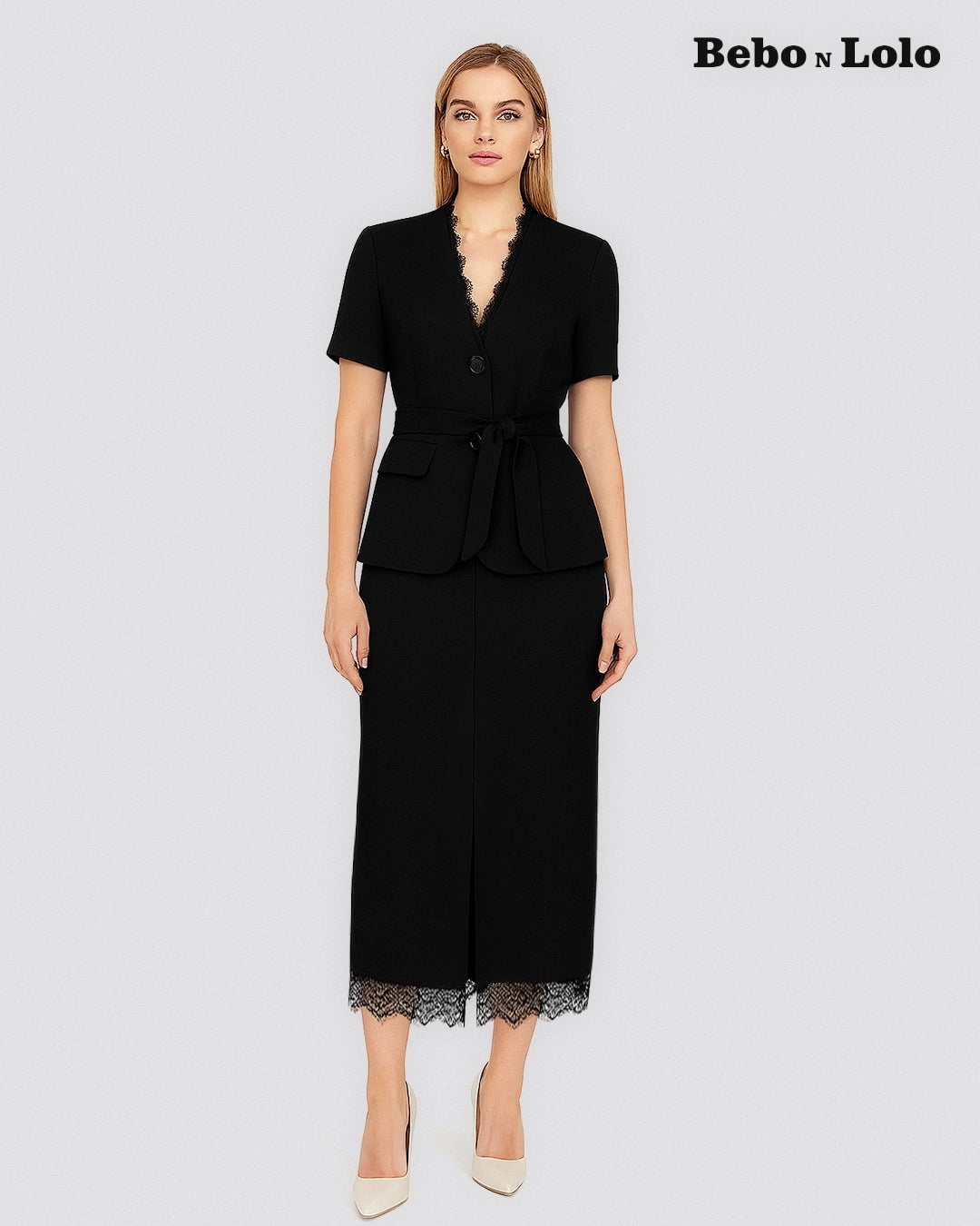 Luxe Laced Blazer Set - bebonlolo