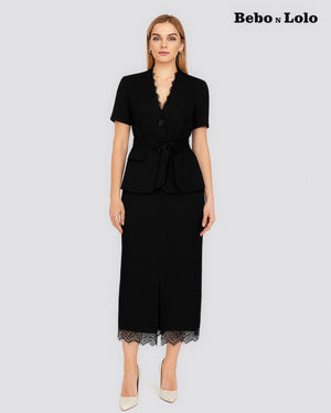 Luxe Laced Blazer Set - bebonlolo
