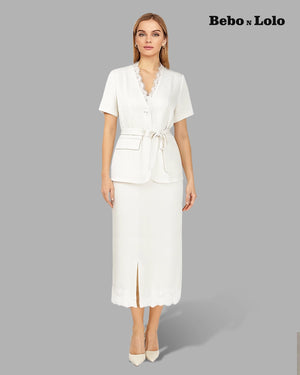 Luxe Laced Blazer Set - bebonlolo